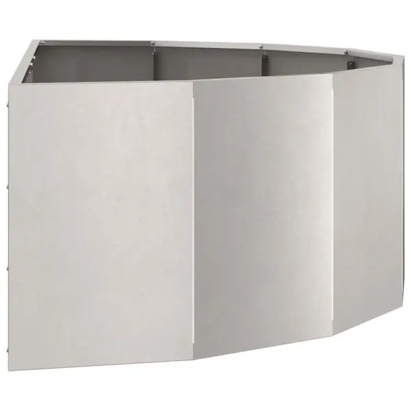 Poolringikujuline roostevabast terasest taimekast, hõbedane, 120 x 60 x 35 cm – 6