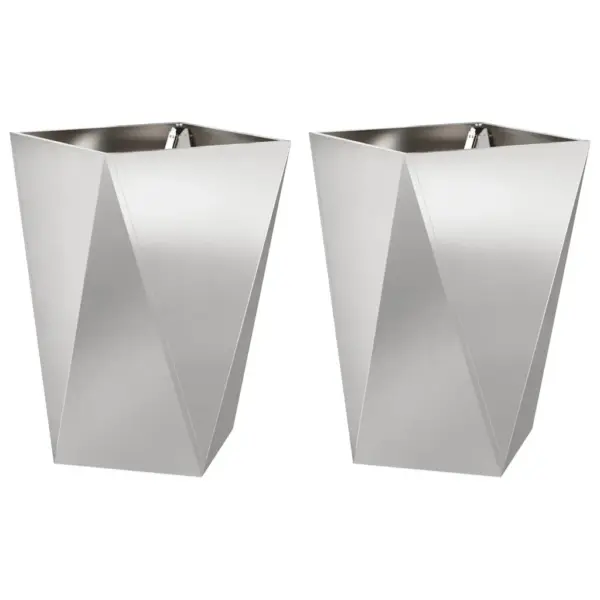 Roostevabast terasest taimekastid, 2 tk, hõbedased, 50 x 50 x 75 cm – 2