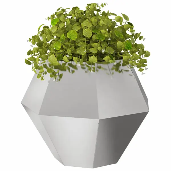 Välistingimustes taimekastid 2 tk, roostevabast terasest, hõbedane, 75 x 75 x 60 cm – 3