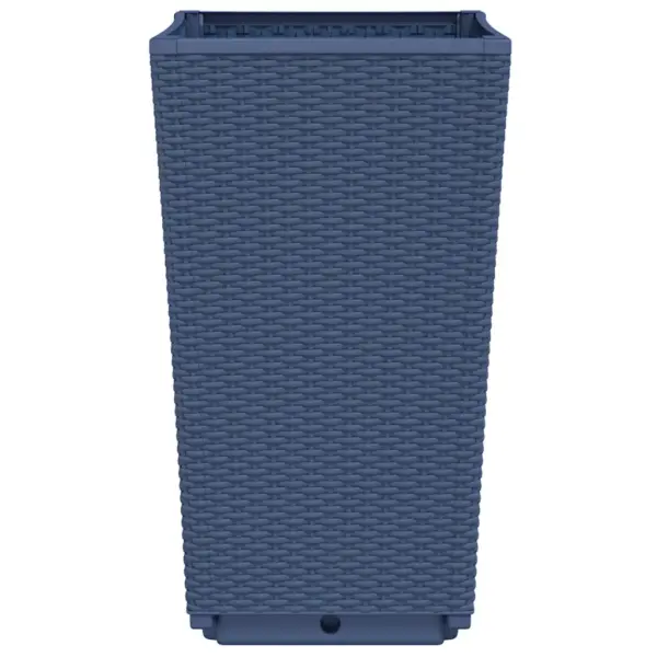 Rotangimustriga aia taimekastid, 4 tk, sinakashall, 32,5 x 32,5 x 57 cm, polüpropüleen – 5