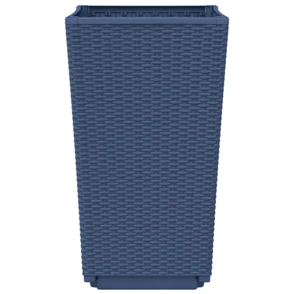 Rotangimustriga aia taimekastid, 4 tk, sinakashall, 32,5 x 32,5 x 57 cm, polüpropüleen – 6