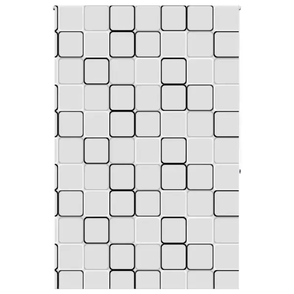 Rullitav dušikardin ruudumustriga, PEVA, 150 x 240 cm – 2