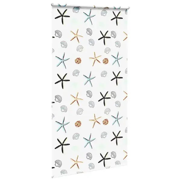 Ruloo-tüüpi dušikardin, veekindel PEVA, mereteemaline muster, 130 x 240 cm – 5