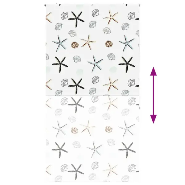 Ruloo-tüüpi dušikardin, veekindel PEVA, mereteemaline muster, 130 x 240 cm – 6