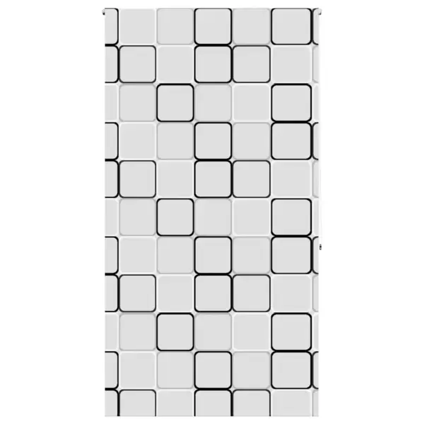 Ruudumustriga rulootüüpi dušikardin ketimehhanismiga, PEVA, 130 x 240 cm, kanga laius 126 cm – 2