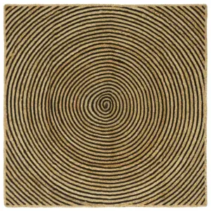 Ruudukujuline džuutvaip, looduslik ja must, 120 x 120 cm