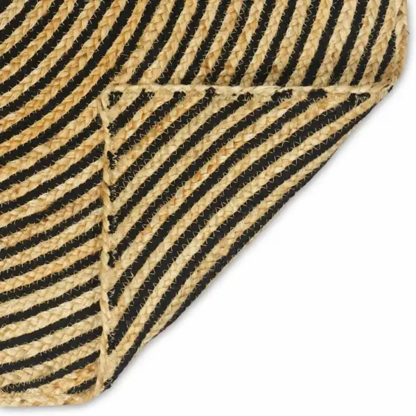 Ruudukujuline džuutvaip, looduslik ja must, 120 x 120 cm – 6