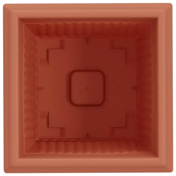 Ruudukujulised plastlillepotid drenaažiavadega, kohviroosa, 6 tk, 28,5 x 28,5 x 22 cm – 7