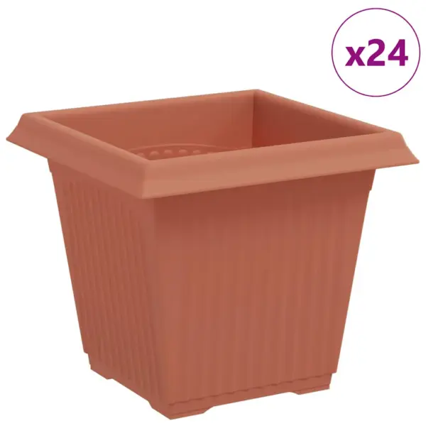 Ruutlillepotid 24 tk, kohviroosa plastmass, 16 x 16 x 14 cm – 2