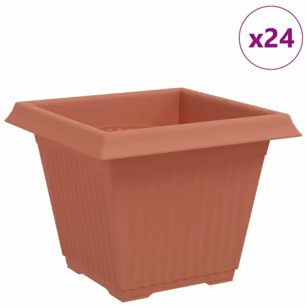 Ruutlillepotid 24 tk, kohviroosa plastmass, 38 x 38 x 30 cm – 2