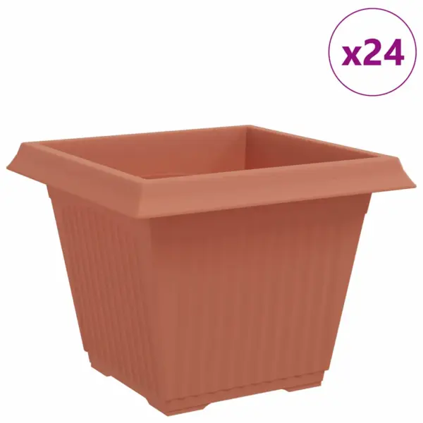 Ruutlillepotid drenaažiavadega, kohviroosa plastmass, 24 tk, 43 x 43 x 33,5 cm – 2