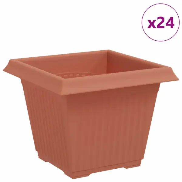Ruutlillepotid 24 tk, kohviroosa plast, 33 x 33 x 26 cm – 2