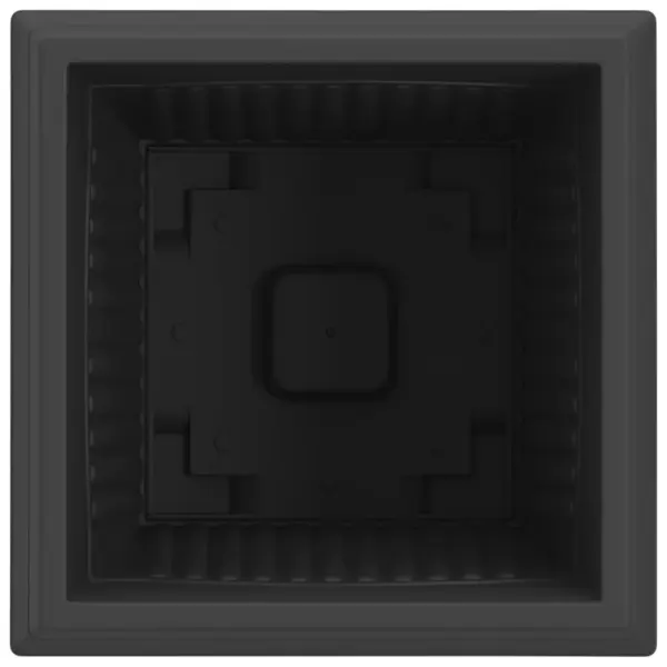 Ruutlillepotid äravooluaukudega, 24 tk, must plast, 43 x 43 x 33,5 cm – 7