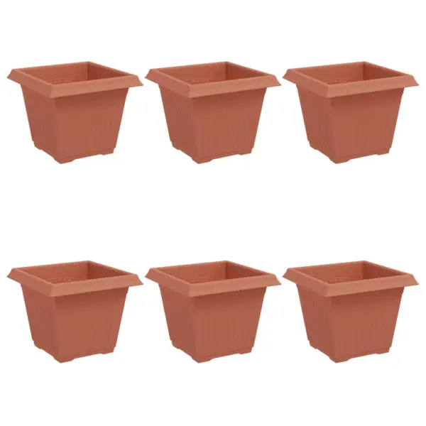 Ruutlillepotid 6 tk, kohviroosa, plastmass, 20 x 20 x 16 cm – 2