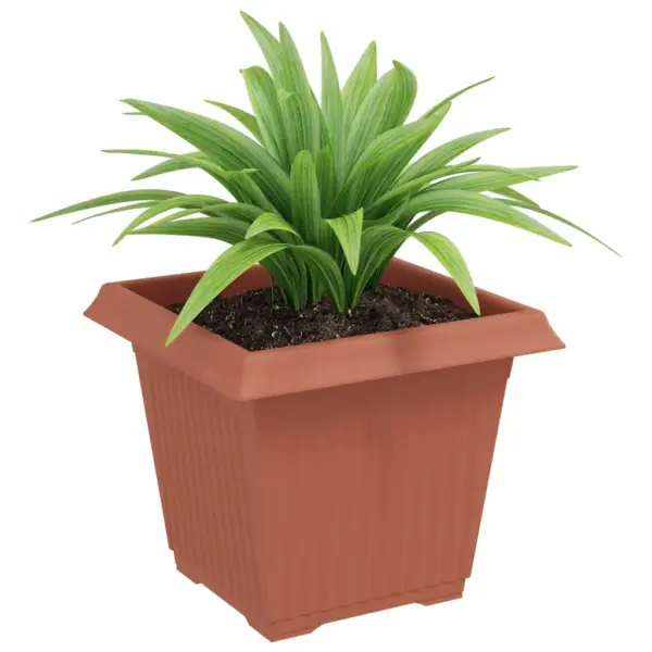 Ruutlillepotid 6 tk, kohviroosa, plastmass, 20 x 20 x 16 cm – 3