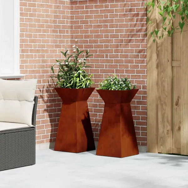 Samba kujuga metallist istutusnõud, 2 tk, hõbedane, 35 x 35 x 73 cm – 4