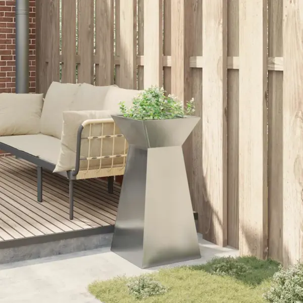 Samba kujuline õue istutusnõu, hõbedane, 35 x 35 x 73 cm – 4