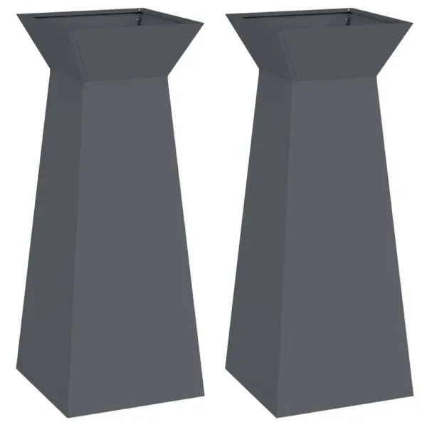 Antratsiitvärvi sambakujulised õue istutusnõud, 2 tk, 40 x 40 x 101 cm – 2