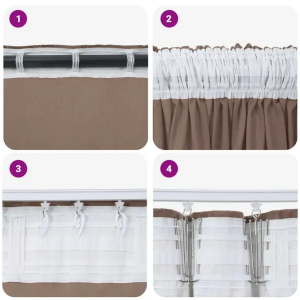 Sametist aknakardinad, cappuccino, 2 tk, 140 x 140 cm – 7