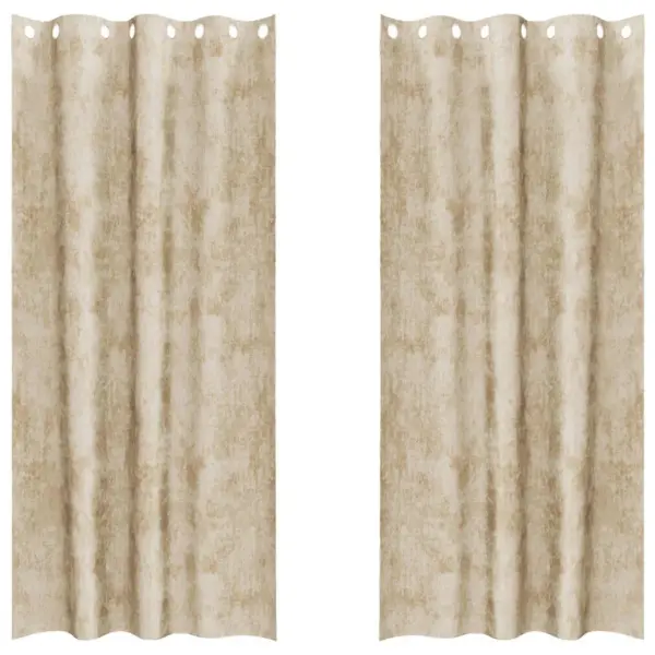 Pimendavad sametkardinad, 2 tk, kreem, 260 x 140 cm - 2