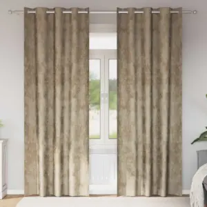 Sametkardinad, 2 tk, šampanjavärvi beež, 260 x 140 cm
