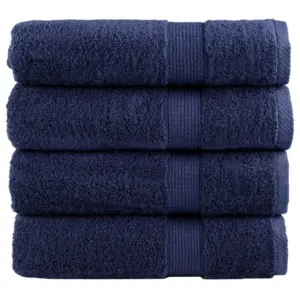 Saunalinade komplekt SOLUND, 4 tk, tumesinine, 100 x 150 cm, 100% puuvill, 600 g/m²