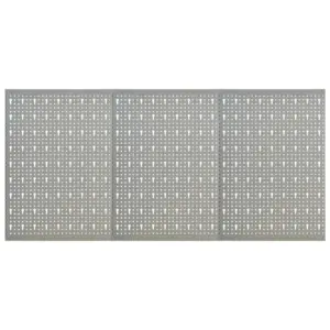 Seinale kinnitatav tööriistapaneel, 3 paneeli, hall teras, 120 x 58 cm