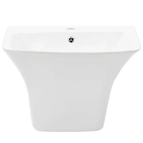 Seinale paigaldatav vannitoa valamu, valge glaseeritud keraamika, 53 x 44 x 37 cm – 3