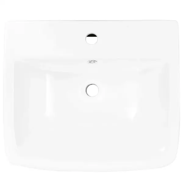 Seinale paigaldatav vannitoa valamu, valge glaseeritud keraamika, 53 x 44 x 37 cm – 5