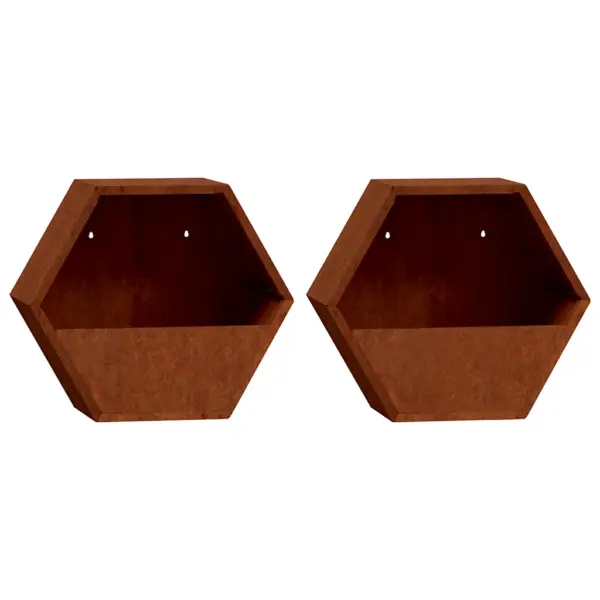 Seinataimekastid 2 tk, roostes Corten terasest, 46 x 10 x 40 cm – 2