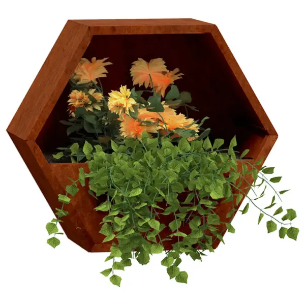 Seinataimekastid 2 tk, roostes Corten terasest, 46 x 10 x 40 cm – 3