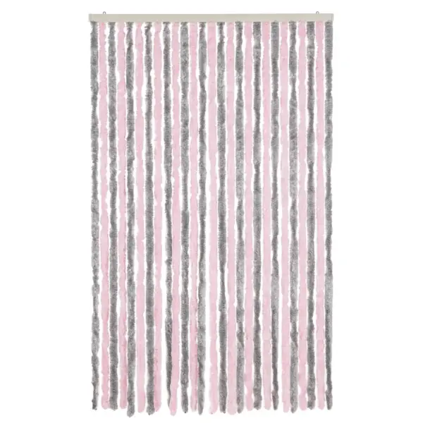 Šenillist putukakardin uksele, hõbehall ja roosa, 118 x 220 cm - 3