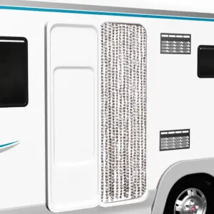 Šenillist putukakardin uksele, pruunikashall/valge, 56 x 185 cm