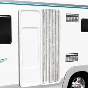 Šenillist putukakardin uksele, helehall-valge, 56 x 200 cm