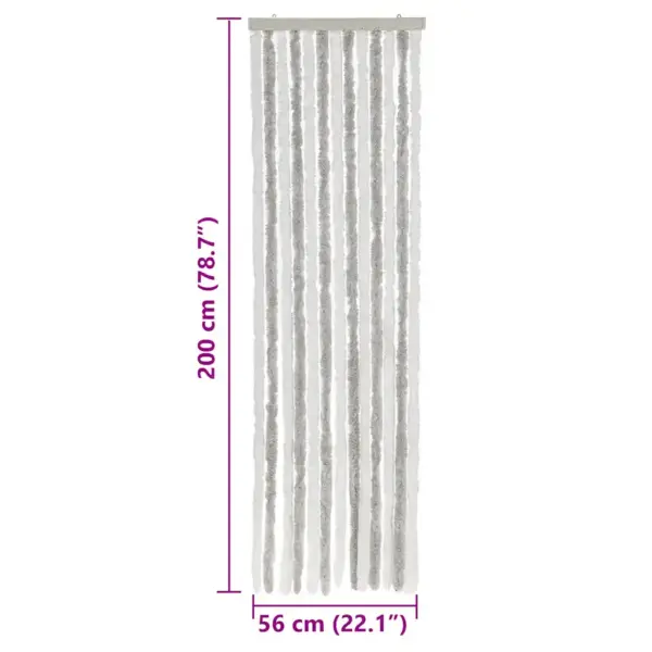 Šenillist putukakardin uksele, helehall-valge, 56 x 200 cm – 7