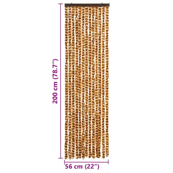 Šenillist putukakardin uksele, ookerkollane-valge, 56 x 200 cm – 7