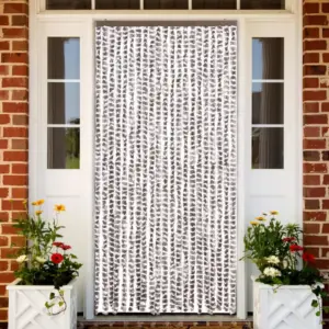 Šenillist putukakardin uksele konksudega, pruunikashall/valge, 90 x 220 cm