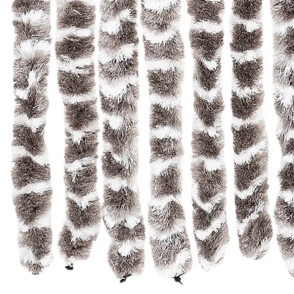 Šenillist putukakardin uksele konksudega, pruunikashall/valge, 90 x 220 cm – 5