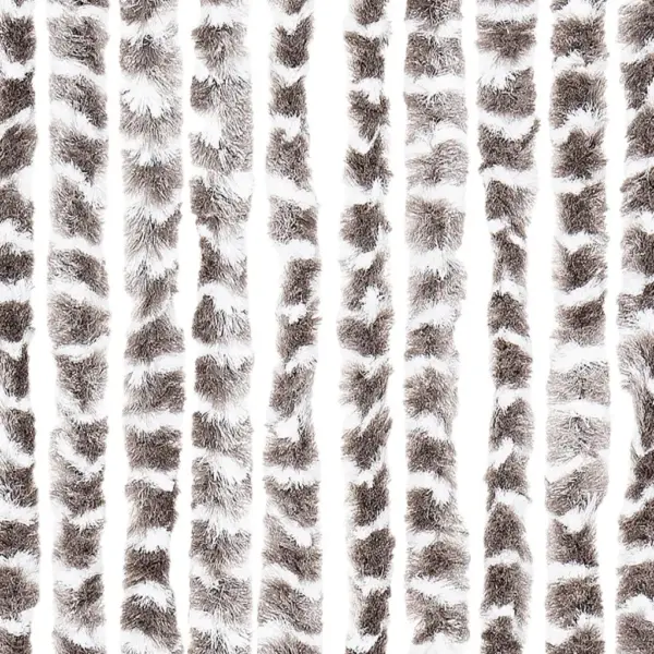 Šenillist putukakardin uksele konksudega, pruunikashall/valge, 90 x 220 cm – 6