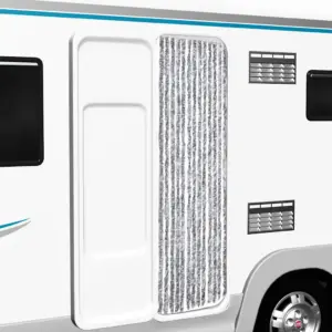 Šenillist putukakardin haagissuvila uksele, valge-hall, 56 x 185 cm