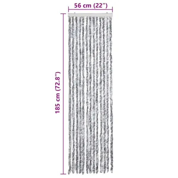 Šenillist putukakardin haagissuvila uksele, valge-hall, 56 x 185 cm – 7