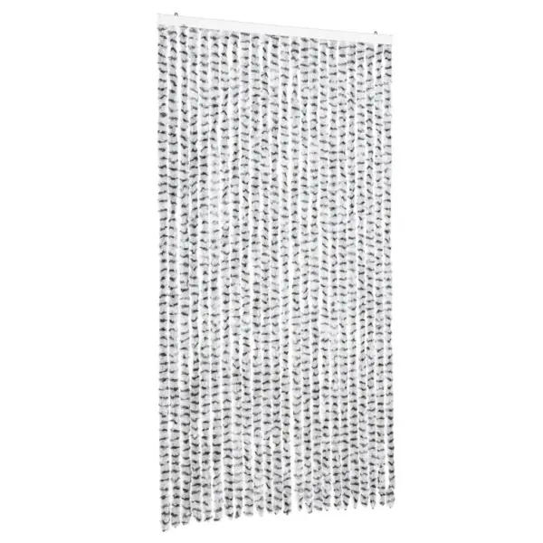 Šenillist putukakardin uksele, hele- ja tumehall, 100 x 200 cm - 2