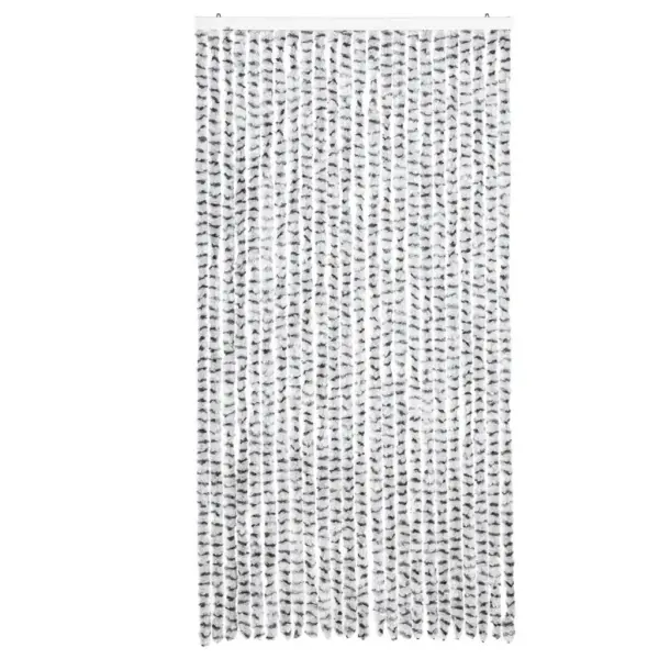 Šenillist putukakardin uksele, hele- ja tumehall, 100 x 200 cm - 3