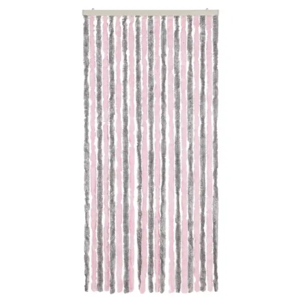 Šenillist putukakardin uksele, hõbehall ja roosa, 90 x 220 cm – 3