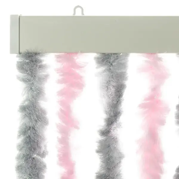 Šenillist putukakardin uksele, hõbehall ja roosa, 90 x 220 cm – 4