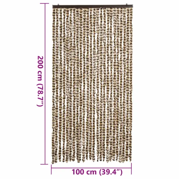 Šenillist putukakardin uksele, beež ja pruun, 100 x 200 cm – 7