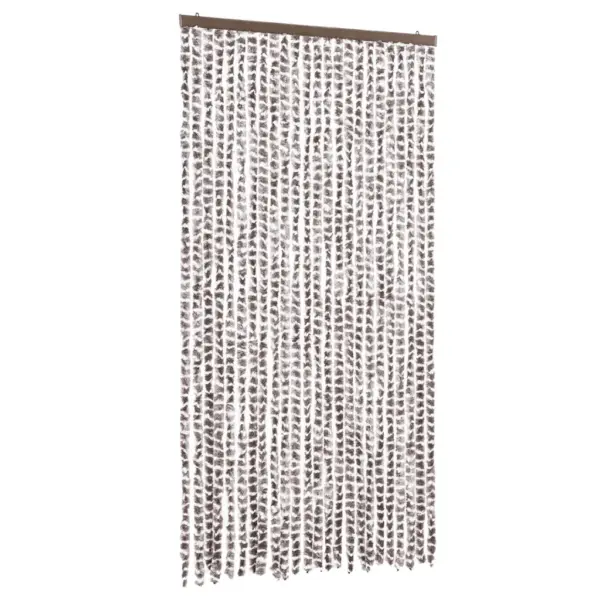 Šenillist putukakardin uksele, pruunikashall ja valge, 100 x 200 cm - 2