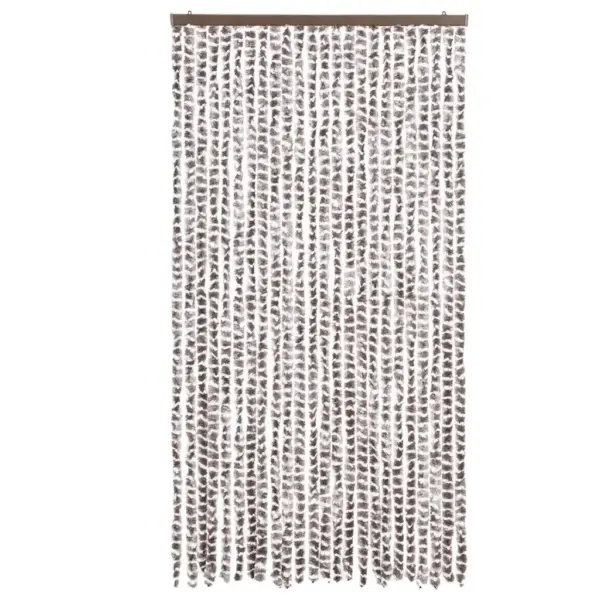 Šenillist putukakardin uksele, pruunikashall ja valge, 100 x 200 cm - 3