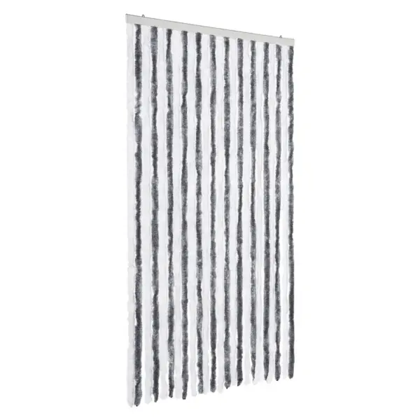 Šenillist putukakardin uksele, hall ja valge, 100 x 200 cm – 2