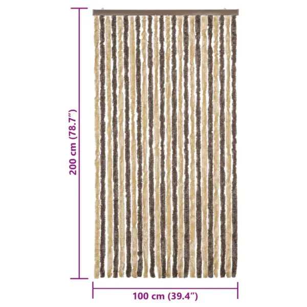 Šenillist putukakardin uksele, tumepruun ja beež, 100 x 200 cm – 7